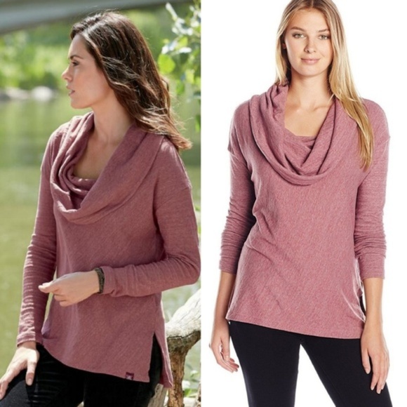 Prana Tops - PrAna Dusty Rose Ginger Cowl Neck Pullover